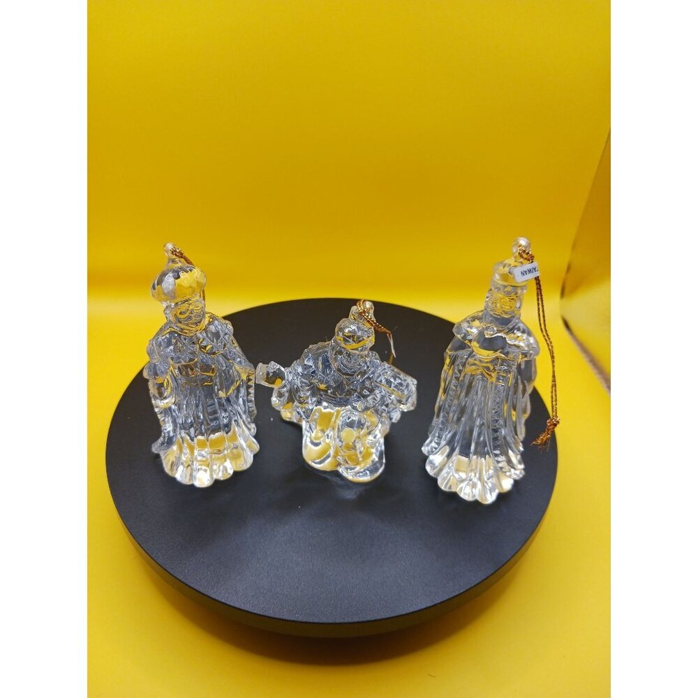 Set Of 3 Clear acrilyc Three Wise Men Christmas Ornaments